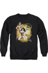Gildan Justice League Of America Wonder Woman Adult Crewneck Sweatshirt In Black