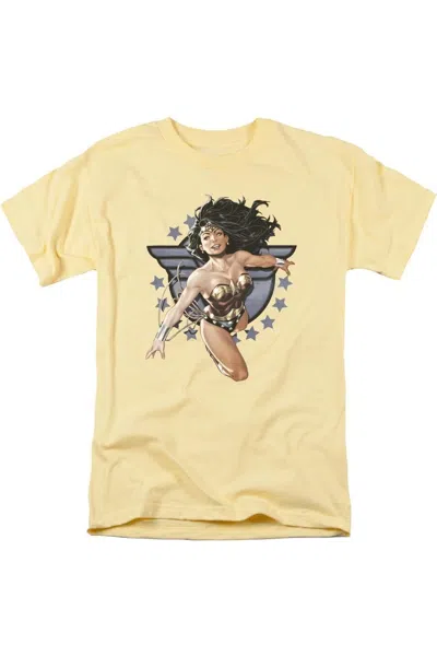 Gildan Justice League Of America Wonder Woman All Star Short Sleeve Adult Tee / T-shirt In Yellow