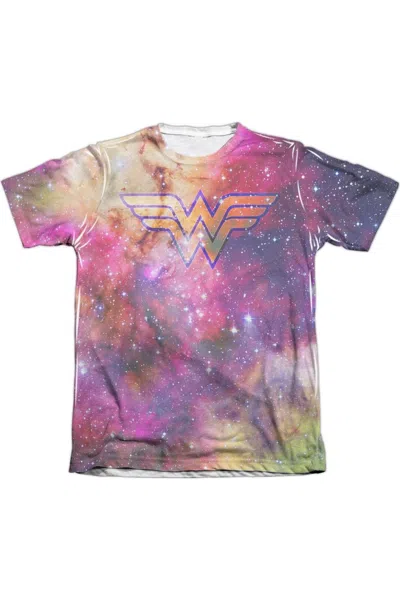 Gildan Justice League Of America Wonder Woman Galaxy Adult Poly/cotton Short Sleeve Tee / T-shirt In White