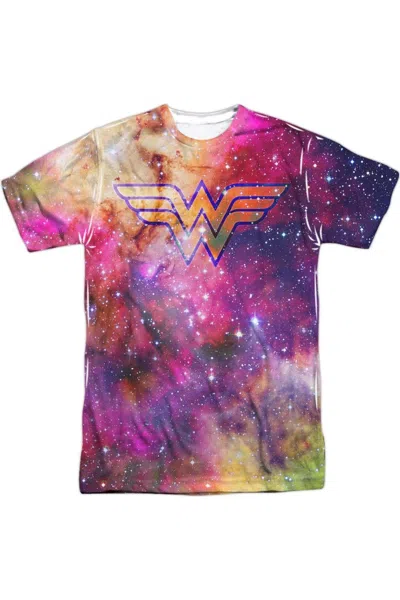 Gildan Justice League Of America Wonder Woman Galaxy Short Sleeve Adult Poly Crew Tee / T-shirt In White