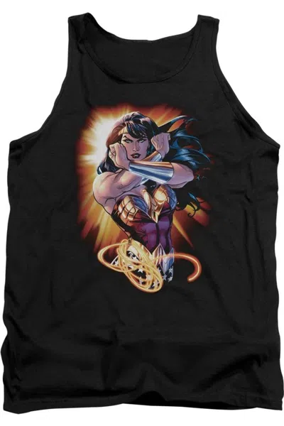 Gildan Justice League Of America Wonder Woman Rays Adult Tank Top In Black
