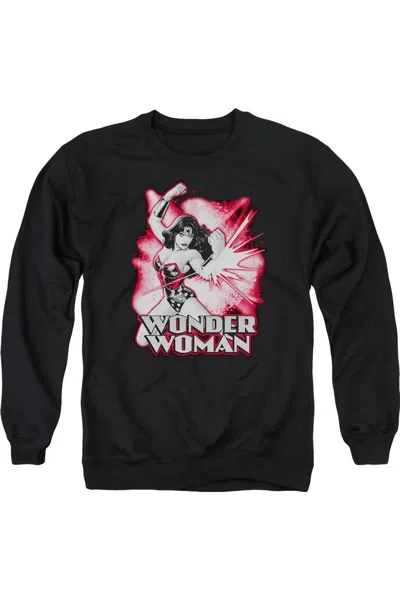 Gildan Justice League Of America Wonder Woman Red & Gray Adult Crewneck Sweatshirt In Black