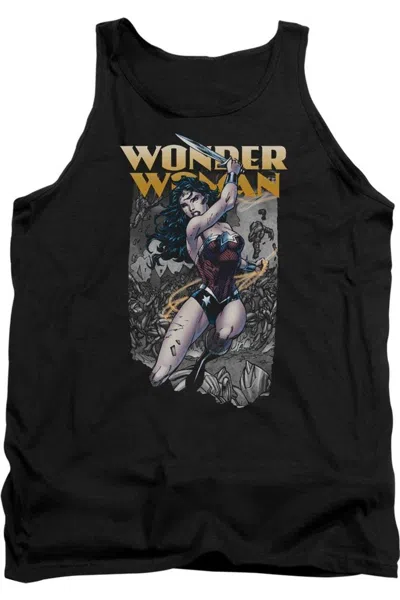 Gildan Justice League Of America Wonder Woman Slice Adult Tank Top In Black