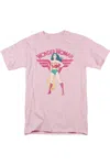 Gildan Justice League Of America Wonder Woman Sparkle Short Sleeve Adult Tee / T-shirt In Pink