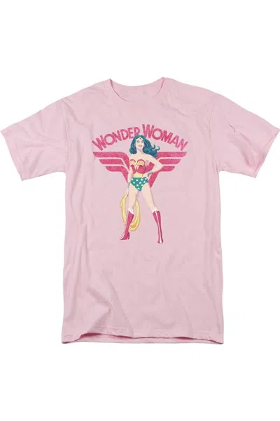 Gildan Justice League Of America Wonder Woman Sparkle Short Sleeve Adult Tee / T-shirt In Pink