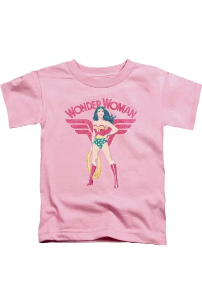 Gildan Kids' Justice League Of America Wonder Woman Sparkle Short Sleeve Toddler Tee / T-shirt In Pink