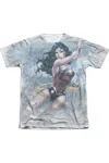 Gildan Justice League Of America Wonder Woman Warrior Adult Poly/cotton Short Sleeve Tee / T-shirt In White