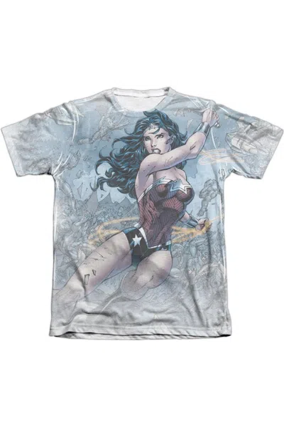 Gildan Justice League Of America Wonder Woman Warrior Adult Poly/cotton Short Sleeve Tee / T-shirt In White