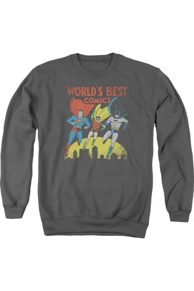 Gildan Justice League Of America World's Best Adult Crewneck Sweatshirt In Pink