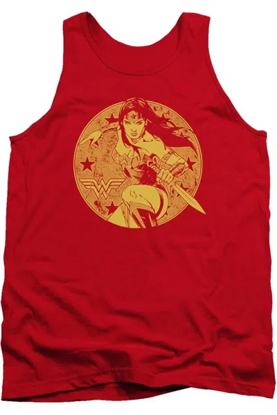 Gildan Justice League Of America Young Wonder Woman Adult Tank Top In Red