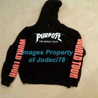 Pre-owned Gildan Justin Bieber 2016 Purpose Tour Unisex Hoodie Sz Small Ventments Thrasher In Black