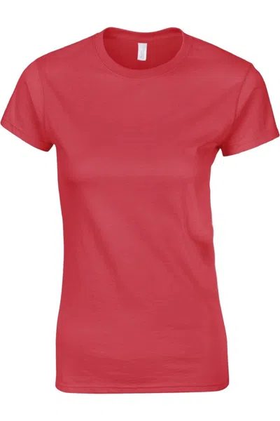 Gildan Ladies Soft Style Short Sleeve T-shirt In Red