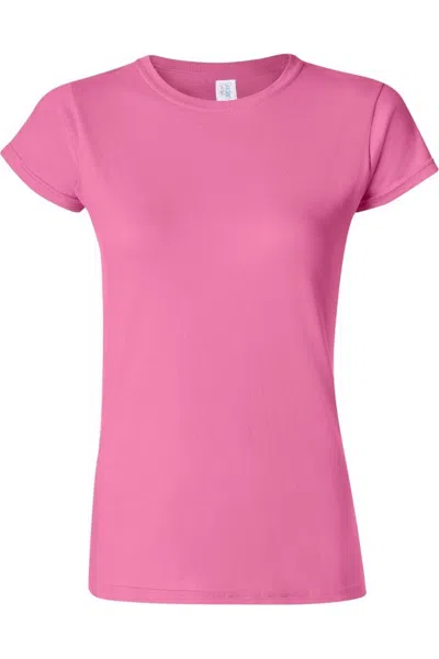 Gildan Ladies Soft Style Short Sleeve T-shirt In Pink