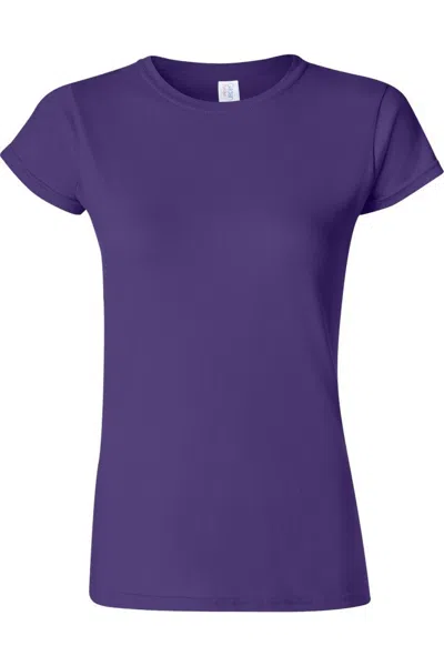 Gildan Ladies Soft Style Short Sleeve T-shirt In Purple