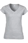 Gildan Ladies Soft Style Short Sleeve V-neck T-shirt In Multi