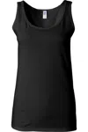 Gildan Ladies Soft Style Tank Top Vest In Black