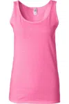 Gildan Ladies Soft Style Tank Top Vest In Pink