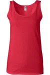 Gildan Ladies Soft Style Tank Top Vest In Red