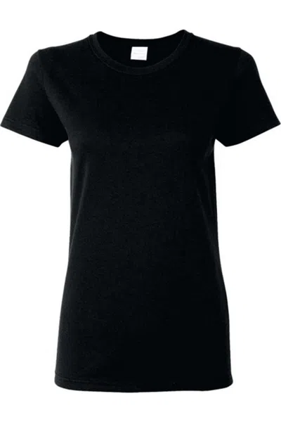 Gildan Ladies/womens Heavy Cotton Missy Fit Short Sleeve T-shirt In Black