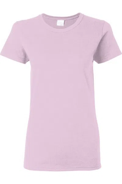 Gildan Ladies/womens Heavy Cotton Missy Fit Short Sleeve T-shirt In Pink