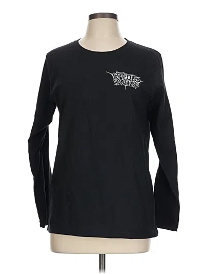 Pre-owned Gildan Long Sleeve T-shirt In Black