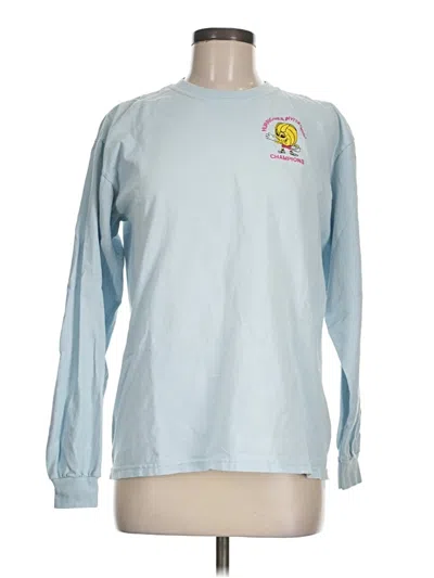 Pre-owned Gildan Long Sleeve T-shirt In Blue