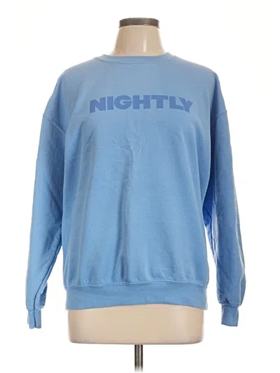 Pre-owned Gildan Long Sleeve T-shirt In Blue