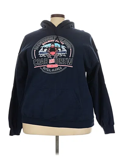 Pre-owned Gildan Long Sleeve T-shirt In Blue