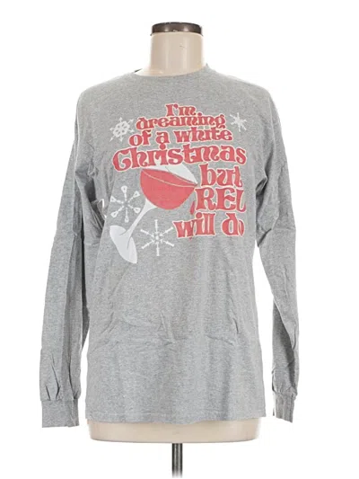 Pre-owned Gildan Long Sleeve T-shirt In Gray