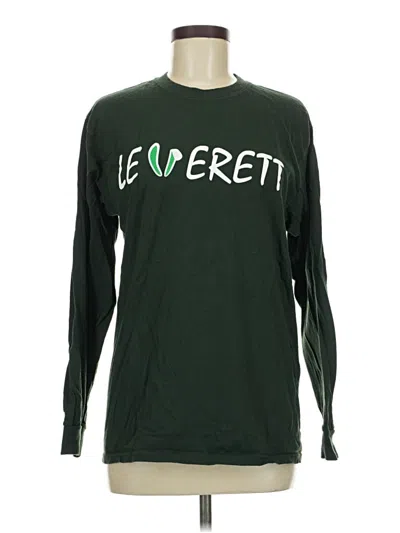 Pre-owned Gildan Long Sleeve T-shirt In Green
