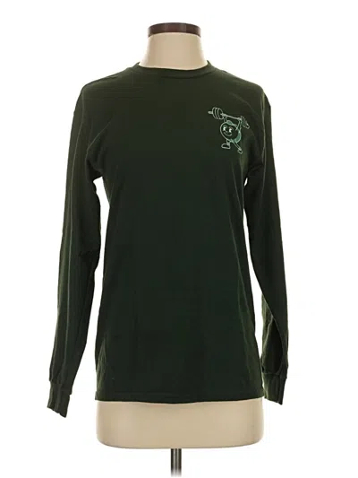Pre-owned Gildan Long Sleeve T-shirt In Green