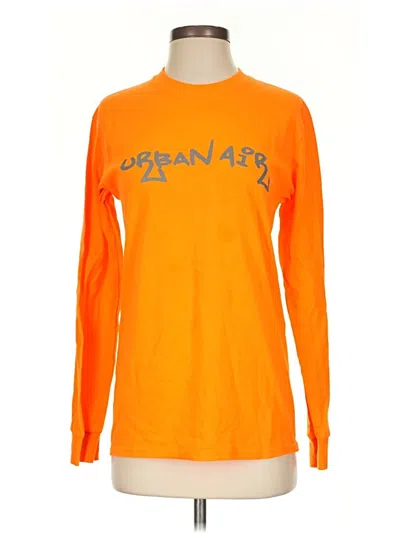 Pre-owned Gildan Long Sleeve T-shirt In Orange