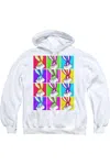 Gildan Looney Tunes Bugs Tiles Adult Pull Over Hoodie / Hooded Sweatshirt In White