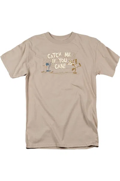 Gildan Looney Tunes Catch Me Short Sleeve Adult Tee / T-shirt In Beige