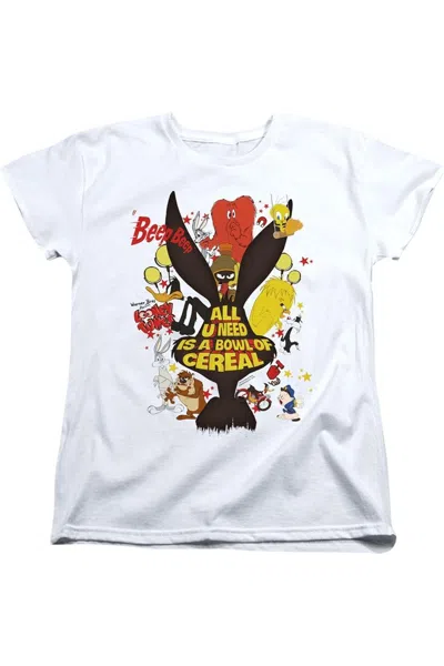 Gildan Looney Tunes Cereal Short Sleeve Women´s Tee / T-shirt In White