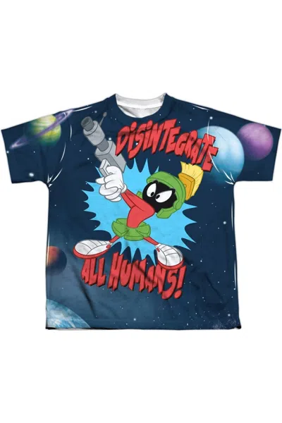 Gildan Kids' Looney Tunes Disintegrate Short Sleeve Youth Poly Crew Tee / T-shirt In Blue