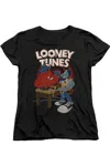 Gildan Looney Tunes Dj Looney Tunes Short Sleeve Women´s Tee / T-shirt In Black