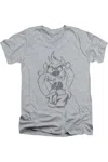Gildan Looney Tunes Faded Taz Short Sleeve Adult V Neck Premium Cotton Tee / T-shirt In Multi