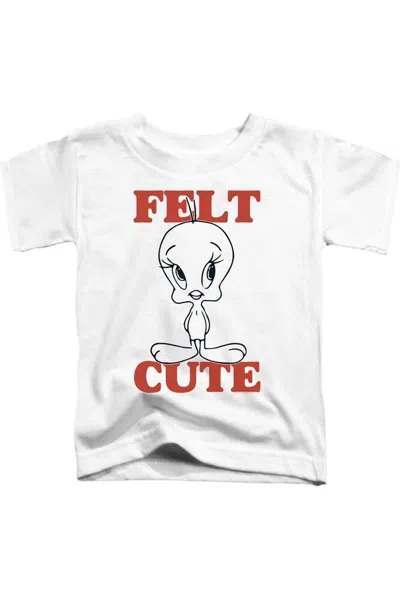 Gildan Kids' Looney Tunes Felt Cute Short Sleeve Juvenile Tee / T-shirt In White