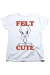 Gildan Looney Tunes Felt Cute Short Sleeve Women´s Tee / T-shirt In White