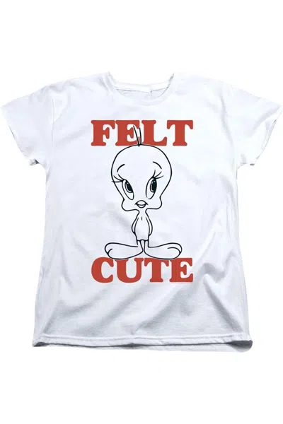 Gildan Looney Tunes Felt Cute Short Sleeve Women´s Tee / T-shirt In White