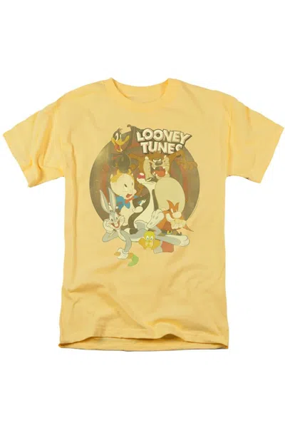 Gildan Looney Tunes Gangs All Here Short Sleeve Adult Tee / T-shirt In Yellow