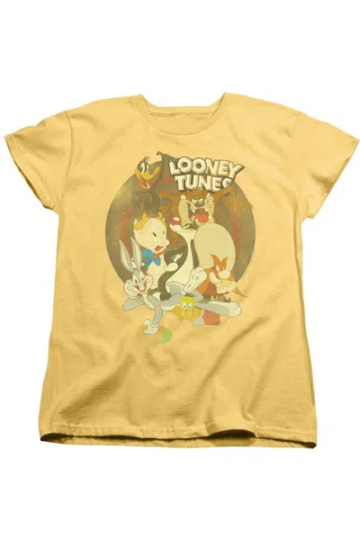 Gildan Looney Tunes Gangs All Here Short Sleeve Women´s Tee / T-shirt In Yellow