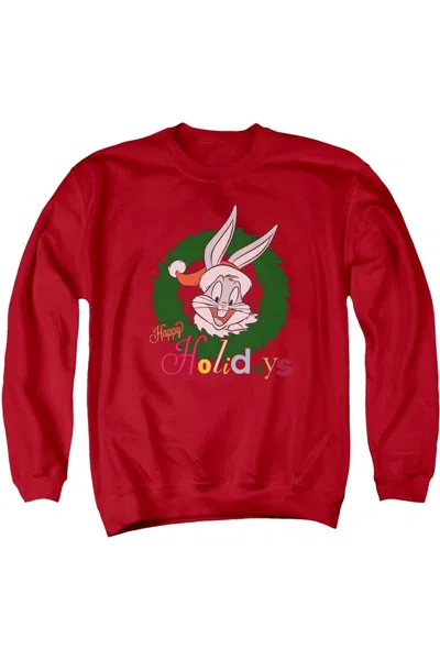 Gildan Looney Tunes Holiday Bunny Adult Crewneck Sweatshirt In Red