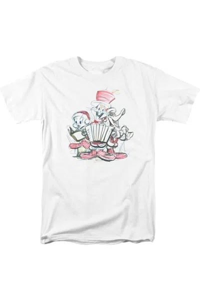 Gildan Looney Tunes Holiday Sketch Short Sleeve Adult Tee / T-shirt In White