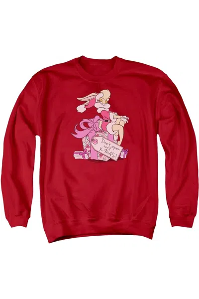 Gildan Looney Tunes Lola Present Adult Crewneck Sweatshirt In Red
