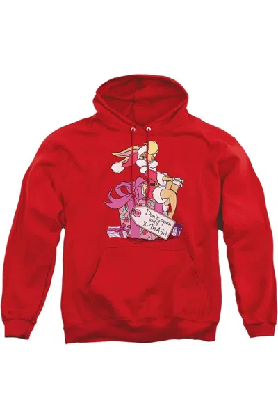 Gildan Looney Tunes Lola Present Adult Pull Over Hoodie / Hooded Sweatshirt In Red