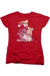 Gildan Looney Tunes Lola Present Short Sleeve Womens Tee / T-shirt In Red