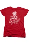 Gildan Looney Tunes Merry Tweety Short Sleeve Womens Tee / T-shirt In Red