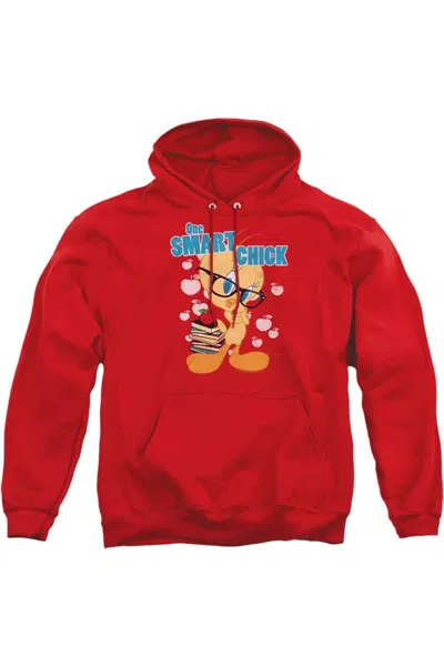 Gildan Looney Tunes One Smart Chick Adult Pull Over Hoodie / Hooded Sweatshirt In Red